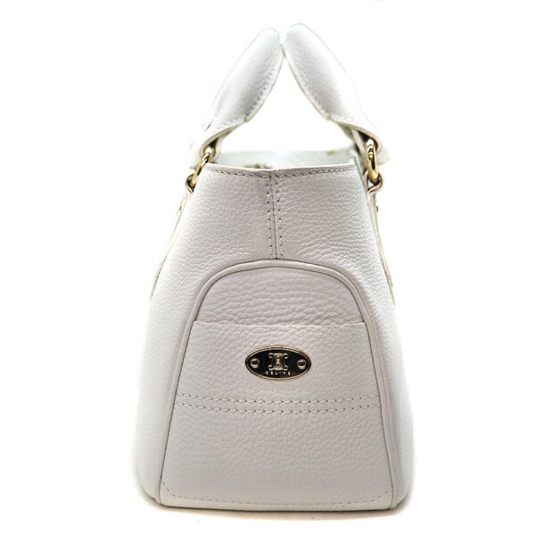 8187 4 Celine Boogie Leather Handbag White