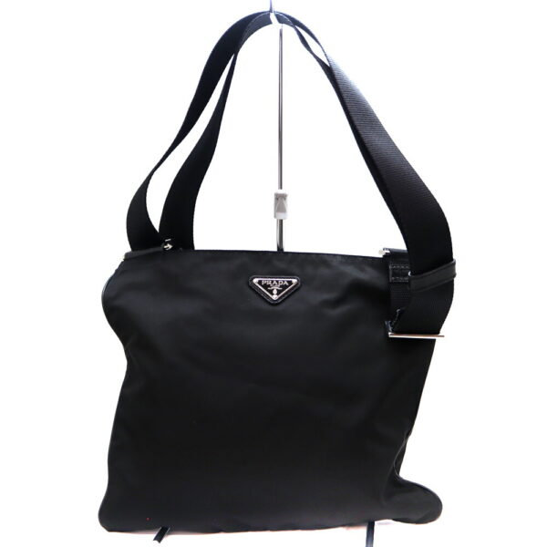 8484 1 Prada Nylon Shoulder Bag Black