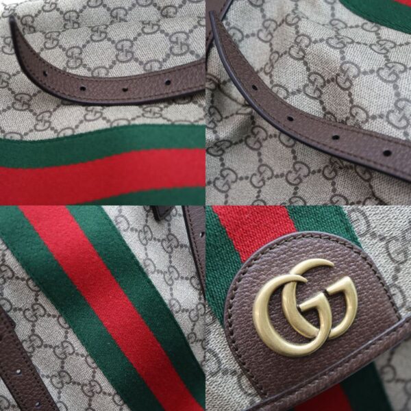 8706 13 Gucci Backpack GG Supreme Canvas Beige