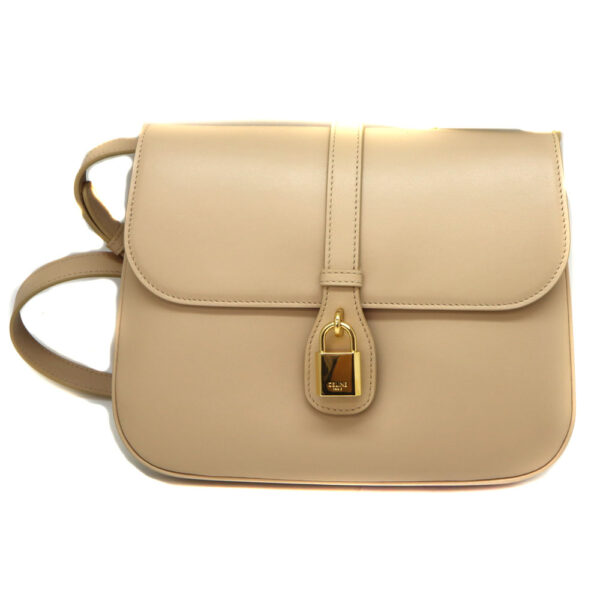 8827 1 Celine Medium Taboo Shoulder Bag Beige Leather