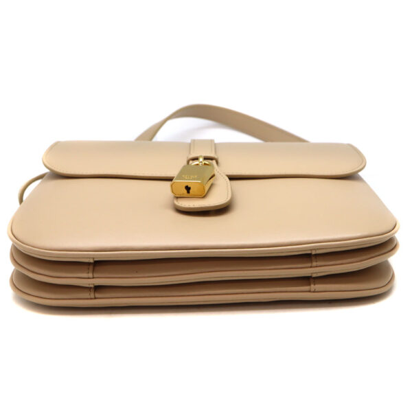 8827 5 Celine Medium Taboo Shoulder Bag Beige Leather