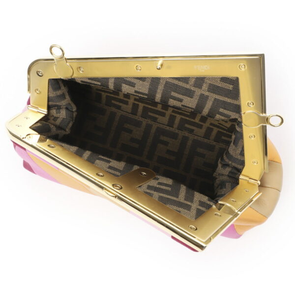 8bp129 ajs806 Fendi First Leather Clutch Bag Multicolor