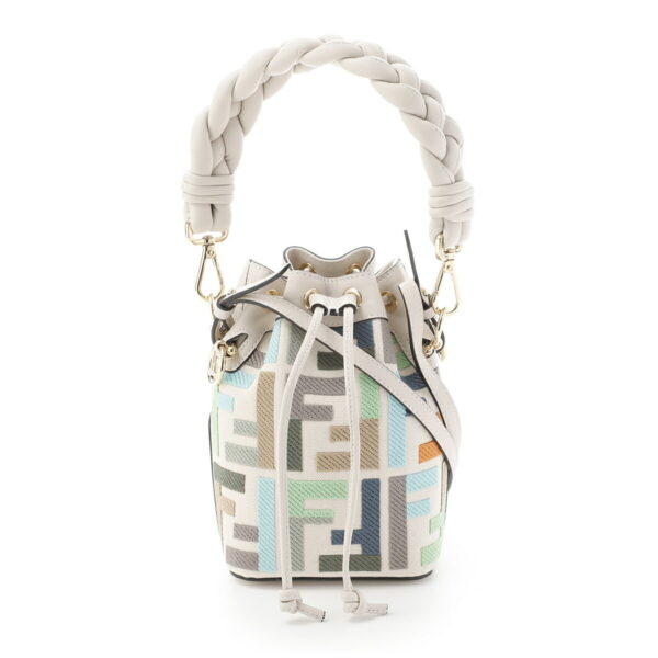 8bs010 anxc02 Fendi Mini Mon Tresor Leather Bucket Bag Multicolor