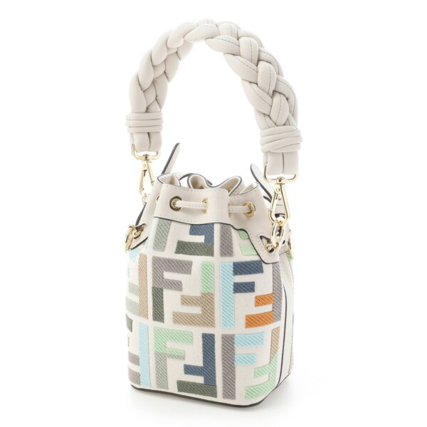 8bs010 anxc04 Fendi Mini Mon Tresor Leather Bucket Bag Multicolor