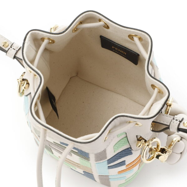 8bs010 anxc05 Fendi Mini Mon Tresor Leather Bucket Bag Multicolor