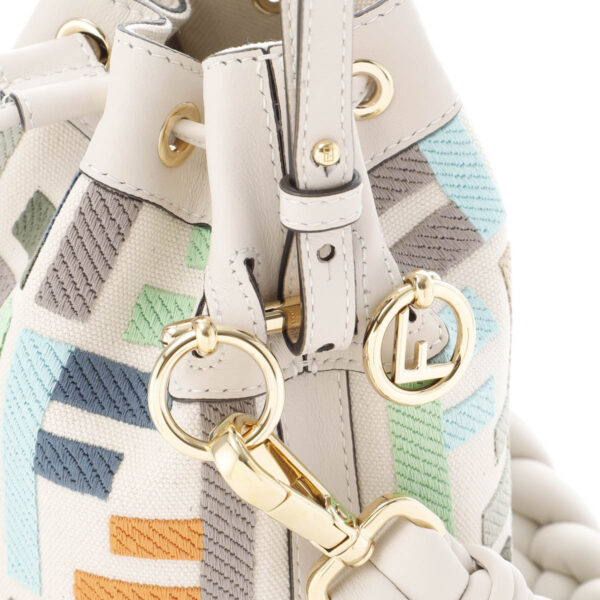 8bs010 anxc07 Fendi Mini Mon Tresor Leather Bucket Bag Multicolor