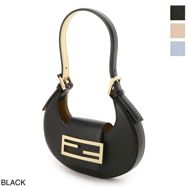 8bs065 aaiw01 Fendi Cookie Leather Hobo Bag Black