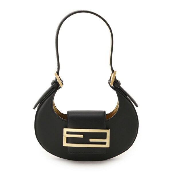 8bs065 aaiw02 Fendi Cookie Leather Hobo Bag Black