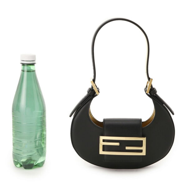 8bs065 aaiw03 Fendi Cookie Leather Hobo Bag Black