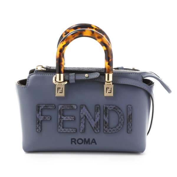 8bs067 ahn502 Fendi By The Way Leather Handbag Blue