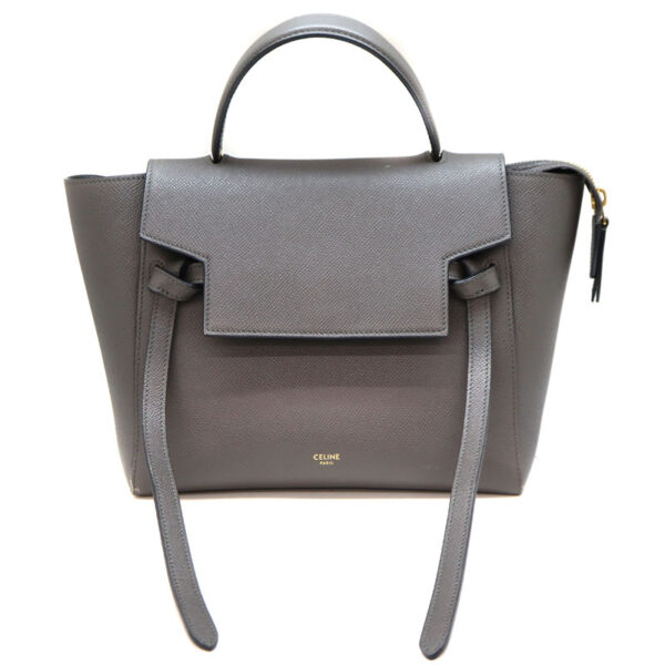 9048 1 Celine Belt Micro 2WAY Leather Bag Gray