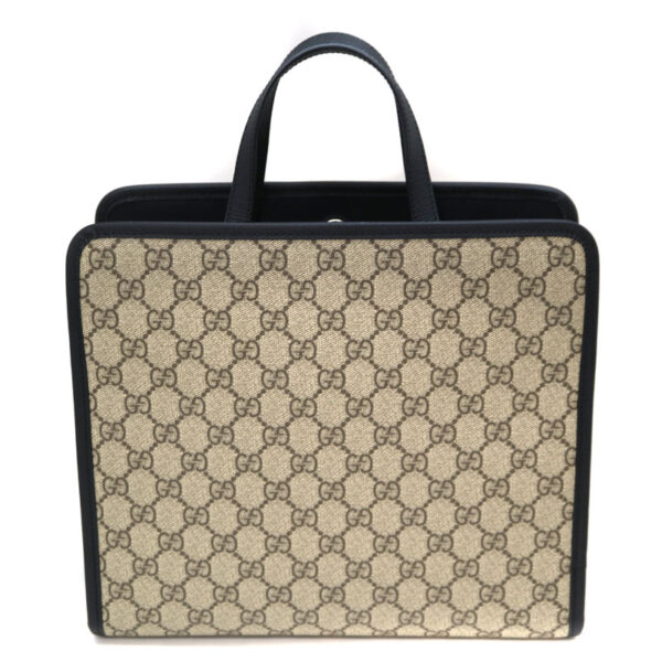 9297 2 Gucci Apple Tote Bag Leather Beige Black