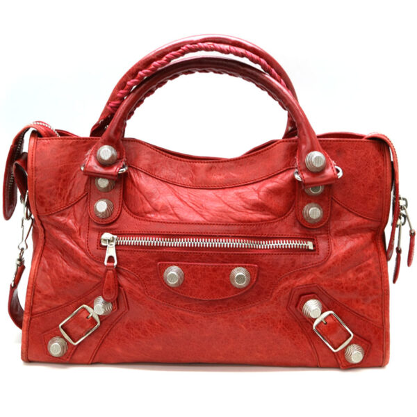 9683 1 Balenciaga The Giant City 2WAY Bag Leather Red