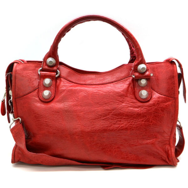 9683 2 Balenciaga The Giant City 2WAY Bag Leather Red