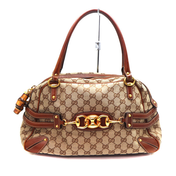 999 1 Gucci Tote Bag Canvas Leather Beige Brown