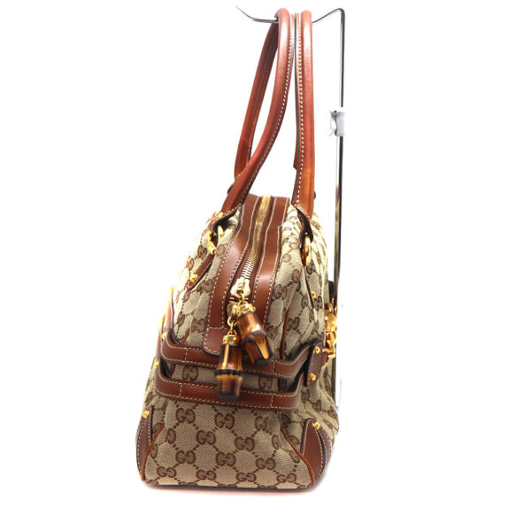 999 4 Gucci Tote Bag Canvas Leather Beige Brown