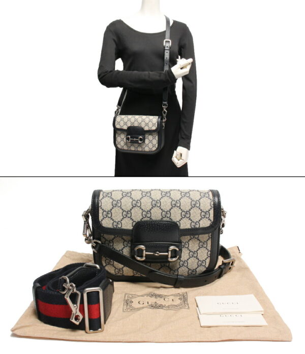 a156758011 8 Gucci Horsebit 1955 GG Supreme Shoulder Bag