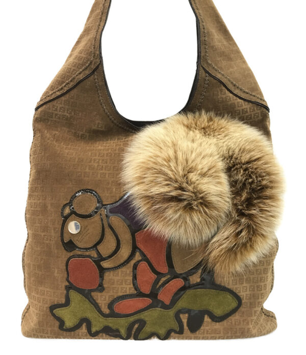 a173939023 1 Fendi Suede Squirrel One Shoulder Bag