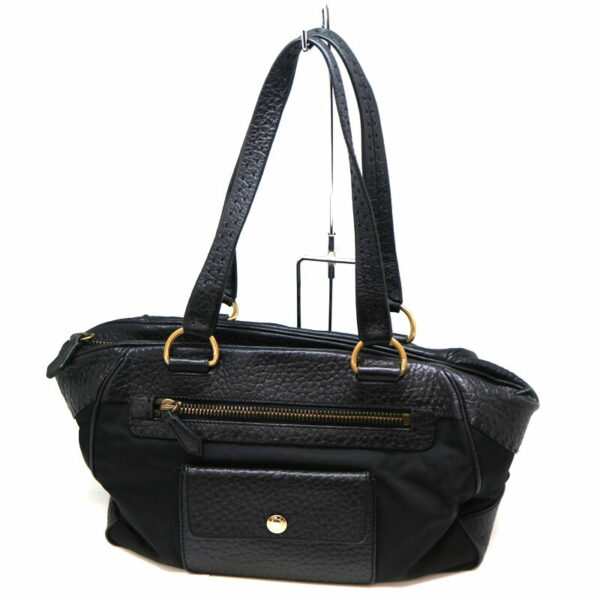 a2008886 2 Prada Handbag Nylon Canvas Leather Black