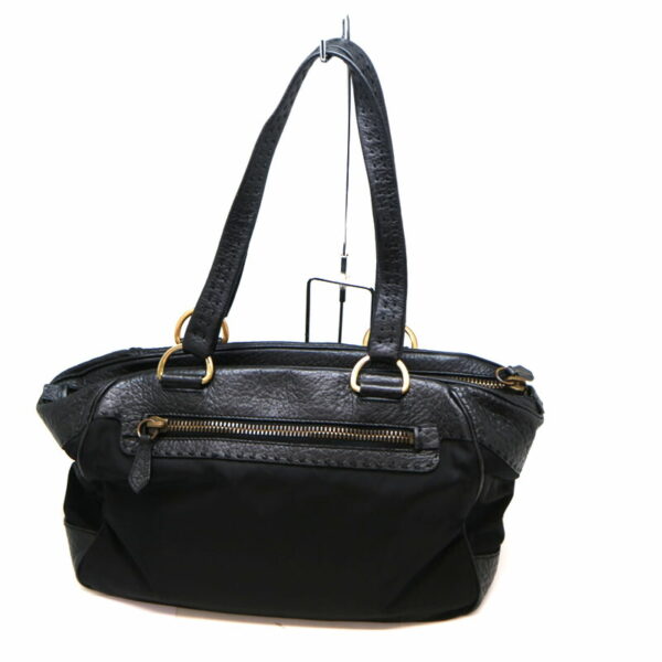 a2008886 3 Prada Handbag Nylon Canvas Leather Black