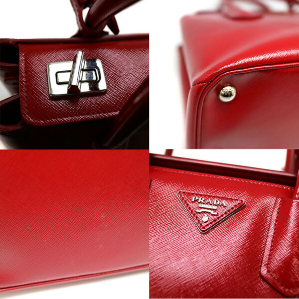 a21 1122 7 Prada 2WAY Bag Red Patent Leather