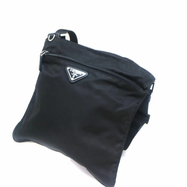 a21 1745 1 Prada Shoulder Bag Black Nylon Canvas