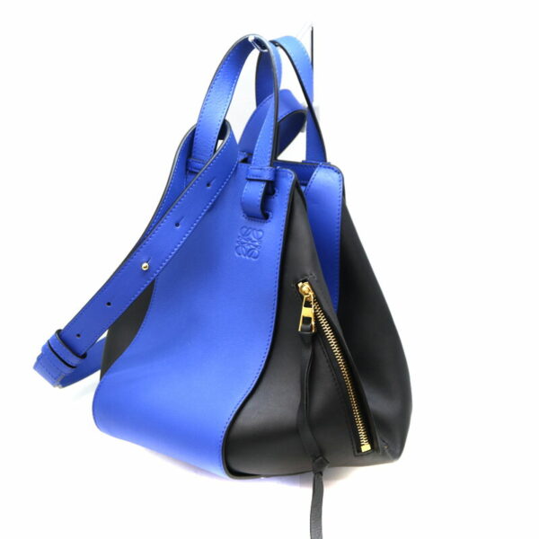 a21 2314 1 Loewe Hammock Small 2WAY Leather Bag Black Blue