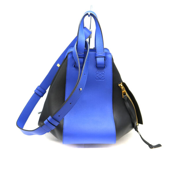 a21 2314 2 Loewe Hammock Small 2WAY Leather Bag Black Blue