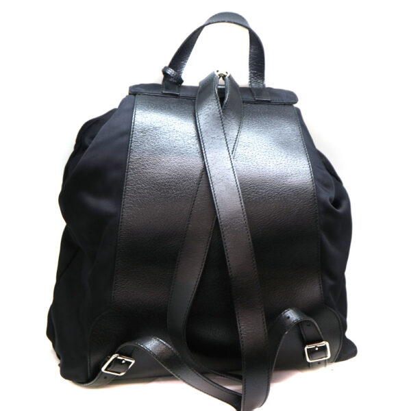 a21 3208 3 Gucci Backpack Nylon Leather Black