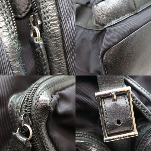 a21 3208 7 Gucci Backpack Nylon Leather Black