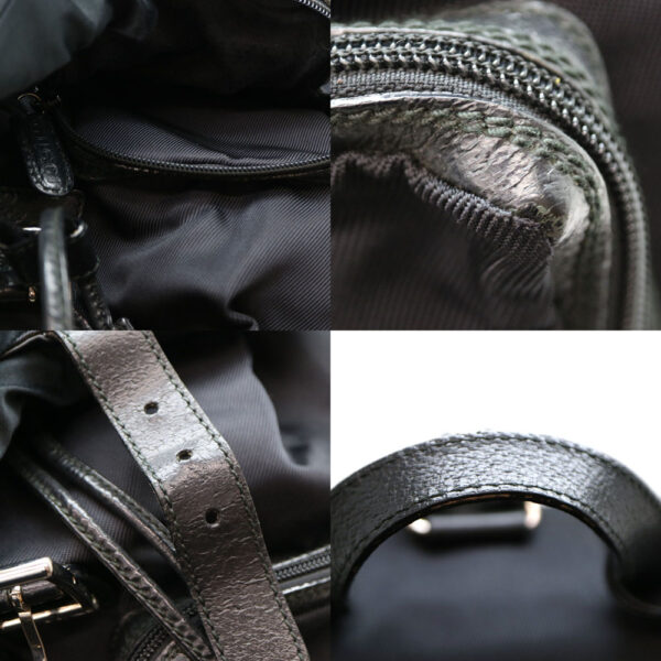 a21 3208 8 Gucci Backpack Nylon Leather Black