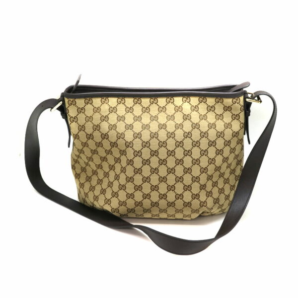 a21 3542 2 Gucci Shoulder Bag Canvas Leather Brown Beige