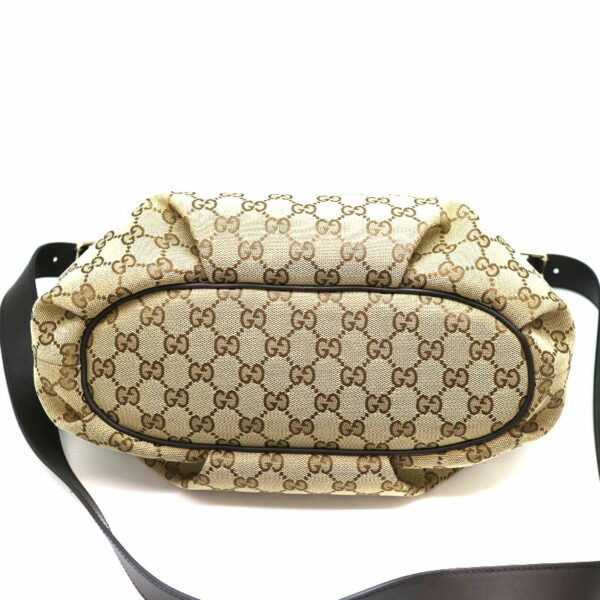 a21 3542 6 Gucci Shoulder Bag Canvas Leather Brown Beige