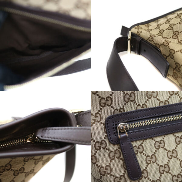 a21 3542 7 Gucci Shoulder Bag Canvas Leather Brown Beige