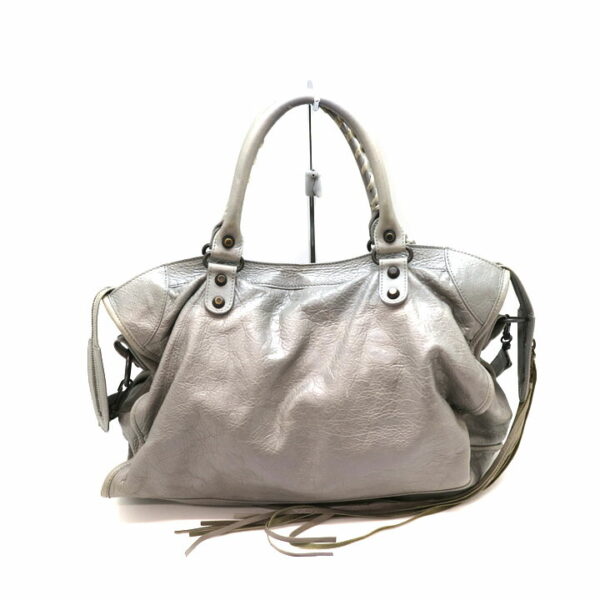 a21 3954 3 Balenciaga The City Leather 2WAY Bag Gray