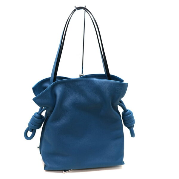 a21 4345 2 Loewe Flamenco Knot Small Handbag Leather Blue