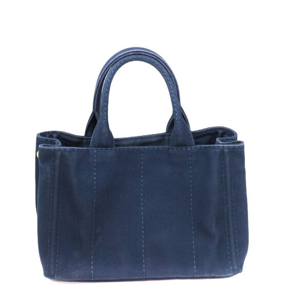 a21 4494 3 Prada Kanapa Tote 2WAY Bag Canvas Shoulder Bag Handbag Navy