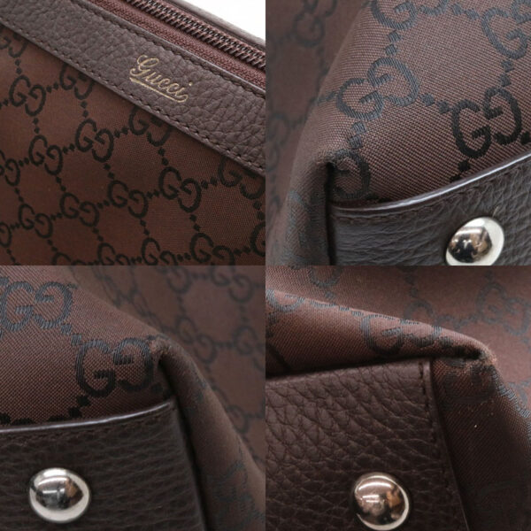 a21 4807 7 Gucci Tote Bag Canvas Leather Brown