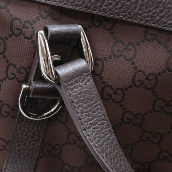 a21 4807 8 Gucci Tote Bag Canvas Leather Brown