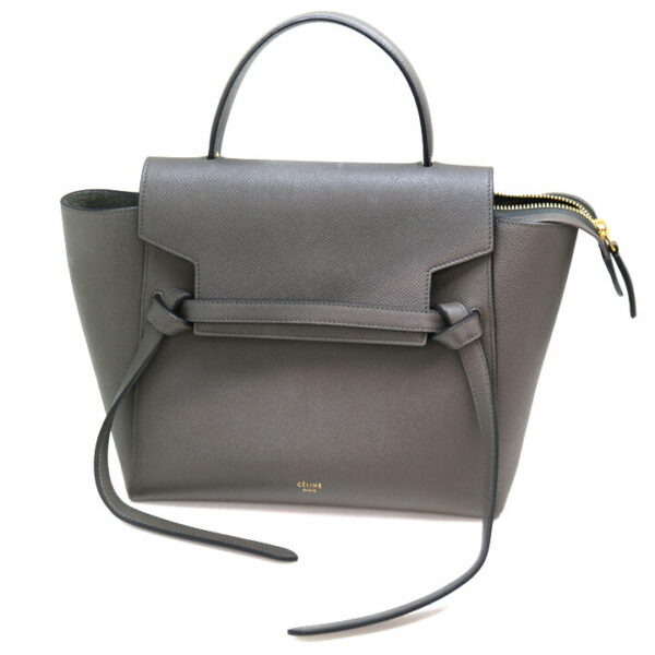 a21 5692 2 Celine Belt Leather Micro Bag Gray