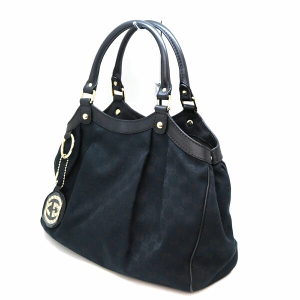 a21 6004 1 Gucci Handbag Leather Canvas Black