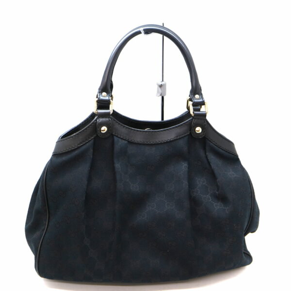 a21 6004 3 Gucci Handbag Leather Canvas Black