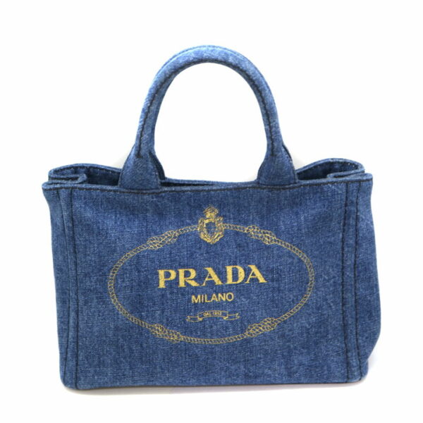 a21 6305 2 Prada Kanapa Tote Denim Tote Bag Denim Blue