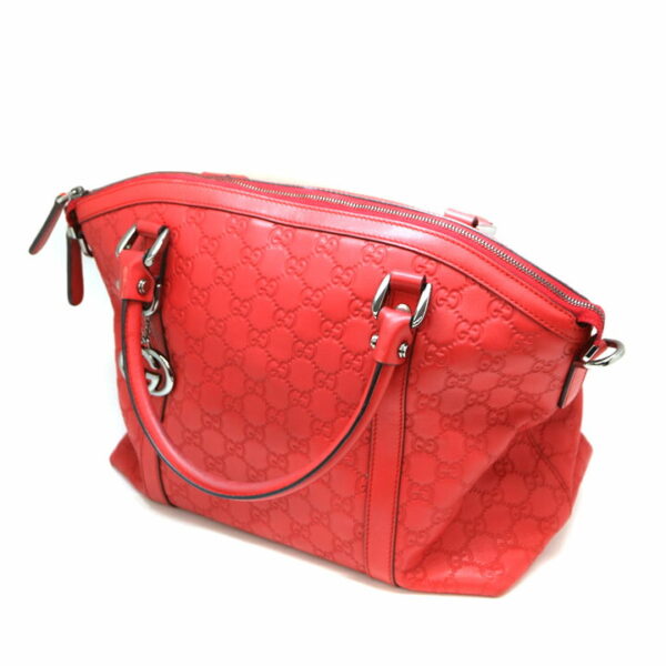 a21 6411 1 Gucci 2WAY Handbag Leather Red