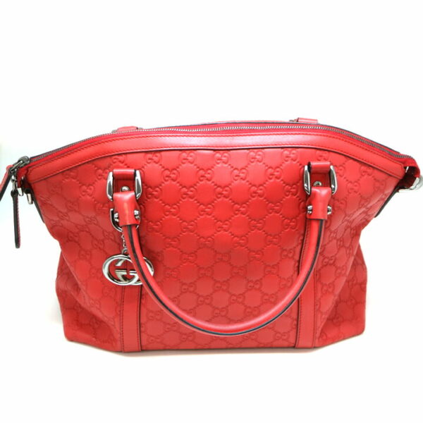 a21 6411 2 Gucci 2WAY Handbag Leather Red