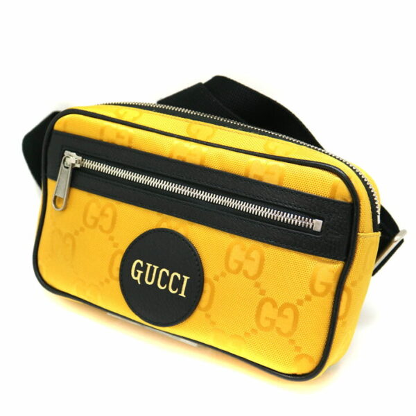 a21 8584 1 Gucci Body Bag Canvas Leather Black Yellow