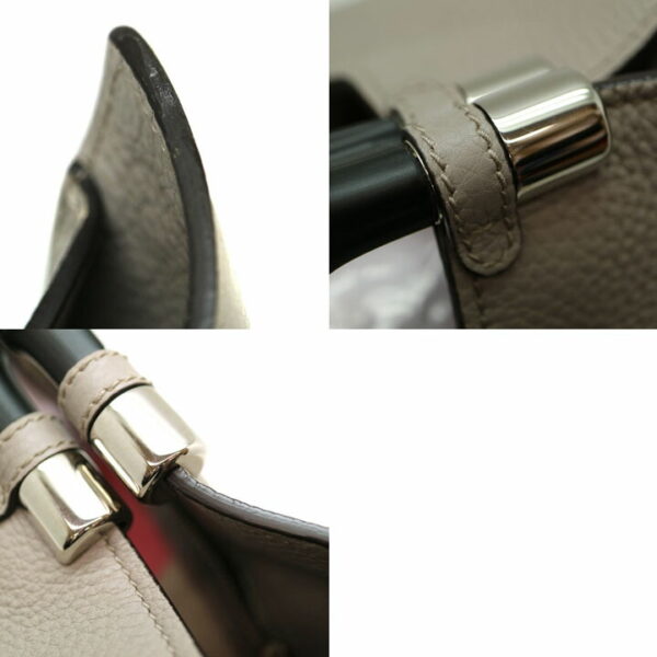 a21 8596 8 Gucci Bamboo Daily 2WAY Handbag Leather Gray