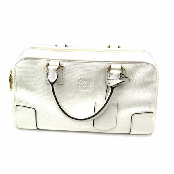 a21 8954 2 Loewe Amazona 28 Leather Handbag White