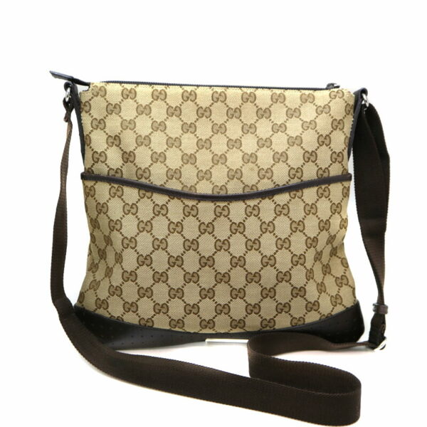 a21 9783 2 Gucci Shoulder Bag Canvas Leather Beige Brown