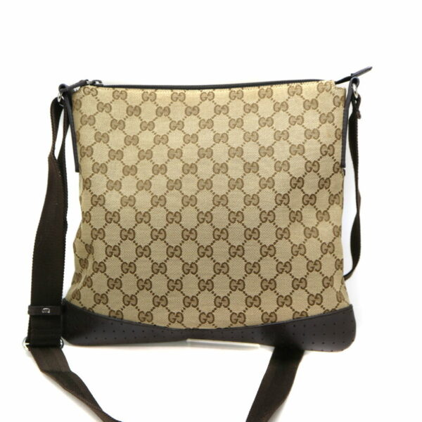 a21 9783 3 Gucci Shoulder Bag Canvas Leather Beige Brown